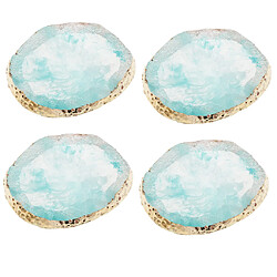 4x imitation agate nail art palette boisson dessous de verre tasse mat décors bleu