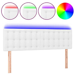 Maison Chic Tête de lit scandinave à LED,meuble de chambre Blanc 144x5x78/88 cm Similicuir -MN14485