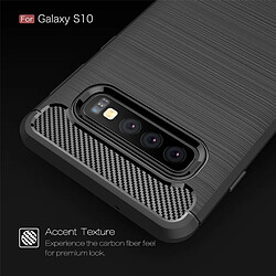 Wewoo étuis Coque Housse en TPU texturée et fibre de carbone pour Galaxy S10