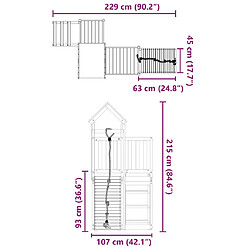 vidaXL Aire de jeux d'extérieur bois massif de douglas pas cher