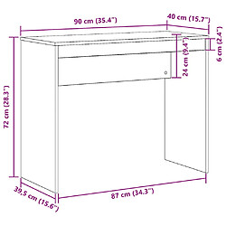 vidaXL Bureau chêne artisanal 90x40x72 cm bois d'ingénierie pas cher