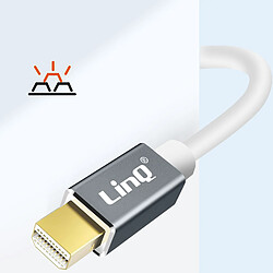 Câble Vidéo Mini DisplayPort Mâle vers Mini DisplayPort Mâle 1.8m LinQ Blanc pas cher