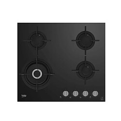 Table de cuisson gaz 60cm 4 feux noir - HILW64322S - BEKO