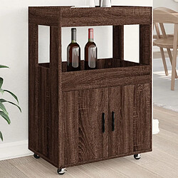 vidaXL Chariot de bar chêne marron 60x39,5x89 cm bois d'ingénierie