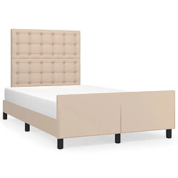 vidaXL Cadre de lit sans matelas cappuccino 120x200 cm similicuir