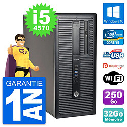 PC Tour HP EliteDesk 800 G1 Intel i5-4570 RAM 32Go Disque 250Go Windows 10 Wifi - Occasion