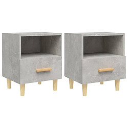 Maison Chic Lot de 2 Tables de chevet,Table de nuit,Table d'appoint pour salon Gris béton 40x35x47 cm -MN90257