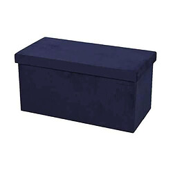 Urban Living Banc de rangement pliable Kube en velours côtelé - Bleu