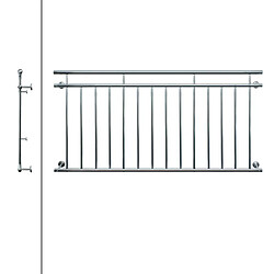 Ecd Germany Garde-corps balcon à la française appui rambarde 184 x 90 cm en acier inoxydable