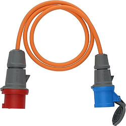 Brennenstuhl Câble Adaptateur de Camping/Adaptateur CEE avec Prise CEE 400 V/16 A et Prise CEE 230 V/16 A (câble de 1,5 m en Orange, H07RN-F 3G2.5, Utilisation permanente en extérieur, IP44, fabriqué