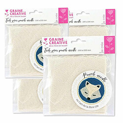 Graines Creatives 4 toiles pour Punch Needle 25 x 25 cm