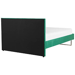 Beliani Lit double en velours vert 180 x 200 cm BELLOU pas cher