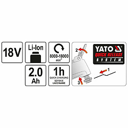 Avis YATO Multi-outil oscillant avec batterie Li-Ion 2,0 Ah 18 V