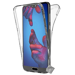 Htdmobiles Coque silicone gel fine 360 integrale pour Huawei P20 + film ecran - TRANSPARENT