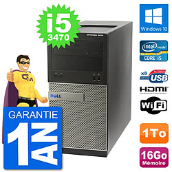 PC Dell 3010 MT i5-3470 RAM 16Go Disque Dur 1To HDMI Windows 10 Wifi - Occasion