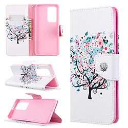 Etui en PU impression de motifs arbre fleuri pour votre Huawei P40 Pro