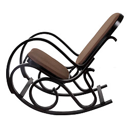 Avis Mendler Rocking-chair, fauteuil à bascule M41 ~ imitation noyer, tissu marron