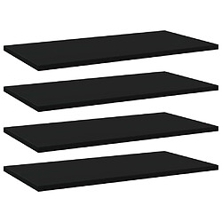 vidaXL Panneaux de bibliothèque 4 pcs Noir 60x30x1,5 cm Aggloméré