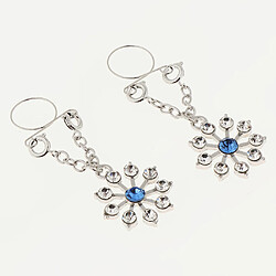 Avis 1 paire dame cristal fleur dangle non piercing mamelon anneau bijoux de corps bleu