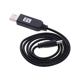 USB DC 5V à 12V 5.5mm X 2.1mm DC Barrel Connecteur Mâle Jack Câble D'alimentation