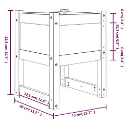 vidaXL Jardinières 2 pcs Gris 40x40x52,5 cm Bois massif de pin pas cher