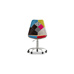 ICONIK INTERIOR Chaise de Bureau Pivotante - Tissu Patchwork - Simona Multicolore