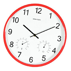 Acheter minimaliste non-coutil quartz horloge murale thermomètre hygromètre rouge