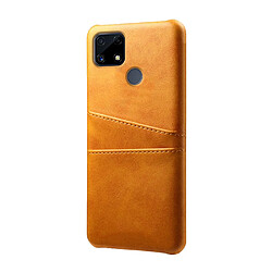 Coque en TPU + PU avec double porte-cartes orange pour votre Realme C25