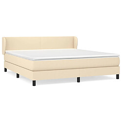 Maison Chic Lit adulte- Lit + matelas,Sommier à lattes de lit avec matelas Crème 180x200 cm Tissu -GKD47252