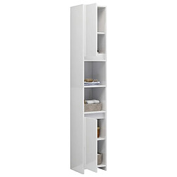 Acheter Maison Chic Armoire de salle de bain,Meuble de rangement,Meuble haut Blanc brillant 30x30x183,5cm Aggloméré -GKD810474