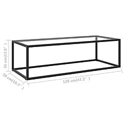 vidaXL Table basse Noir avec verre trempé 120x50x35 cm pas cher