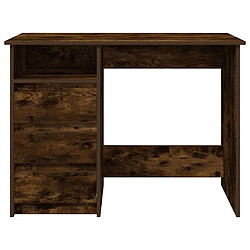 Avis vidaXL Bureau chêne fumé 102x50x75 cm bois d'ingénierie