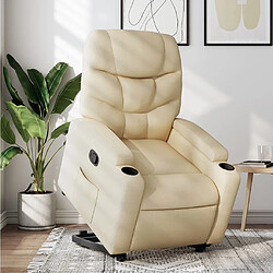 Maison Chic Fauteuil Relax pour salon, Fauteuil inclinable Crème Tissu -GKD56166