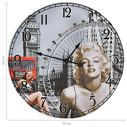 Avis vidaXL Horloge murale vintage 60 cm