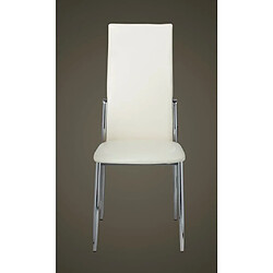 Acheter Maison Chic Lot de 2 Chaises à manger,Chaise pour cuisine,Solide Structure blanc similicuir -MN83346