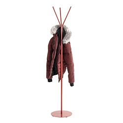 Avis Pegane Porte-manteau avec 3 crochets en métal coloris rouge -diamètre 35 x hauteur 173 cm