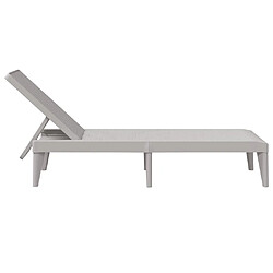 Acheter vidaXL Chaise longue gris 186x60x29 cm PP