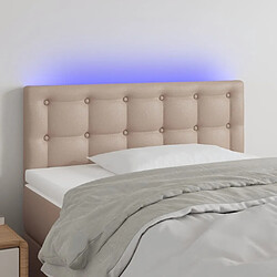 Maison Chic Tête de lit scandinave à LED,meuble de chambre Cappuccino 90x5x78/88 cm Similicuir -MN35135