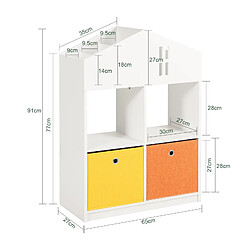 Avis SoBuy KMB49-W Meuble de Rangement pour Livres et Jouets pour Enfant, Mini Bibliothèque en Forme de Maison