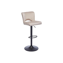 Avis Vente-Unique Lot de 2 tabourets de bar en velours et métal noir - Hauteur réglable - Beige - MIRIALO