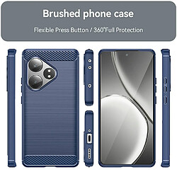 Htdmobiles Coque pour Realme GT 6 et GT 6T 5G - housse etui silicone gel carbone + film ecran - BLEU FONCE