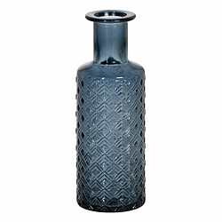 BigBuy Home Vase WE CARE Bleu verre recyclé 9 x 9 x 28 cm