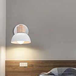 Avis Stoex 15CM Applique Murale Rétro Moderne Applique Murale en Bois Et Métal, Angle Réglable, Lampe Murale Simple Pour Salon, Chambre À Coucher (Blanc) E27