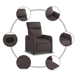 Maison Chic Fauteuil Relax pour salon, Fauteuil inclinable Marron foncé Tissu -GKD43593 pas cher