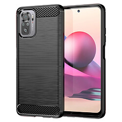 Coque en TPU antichoc, texture en fibre de carbone noir pour votre Xiaomi Redmi Note 10 4G/Note 10S