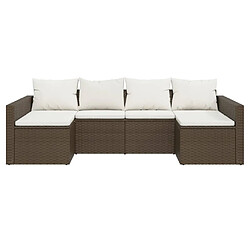 Avis vidaXL Salon de jardin 2 pcs avec coussins Marron Résine tressée