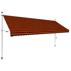 vidaXL Auvent manuel rétractable 400 cm Orange et marron