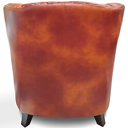 ICONIK INTERIOR Fauteuil Design Churchill Lounge Marron vieilli