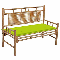 Maison Chic Banc de jardin | Banquette de jardin | Chaise Relax avec coussin 120 cm Bambou -MN25819