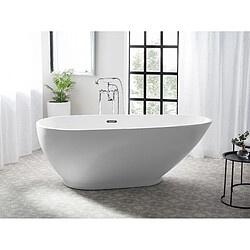 Beliani Baignoire îlot blanche 173 x 82 cm GUIANA